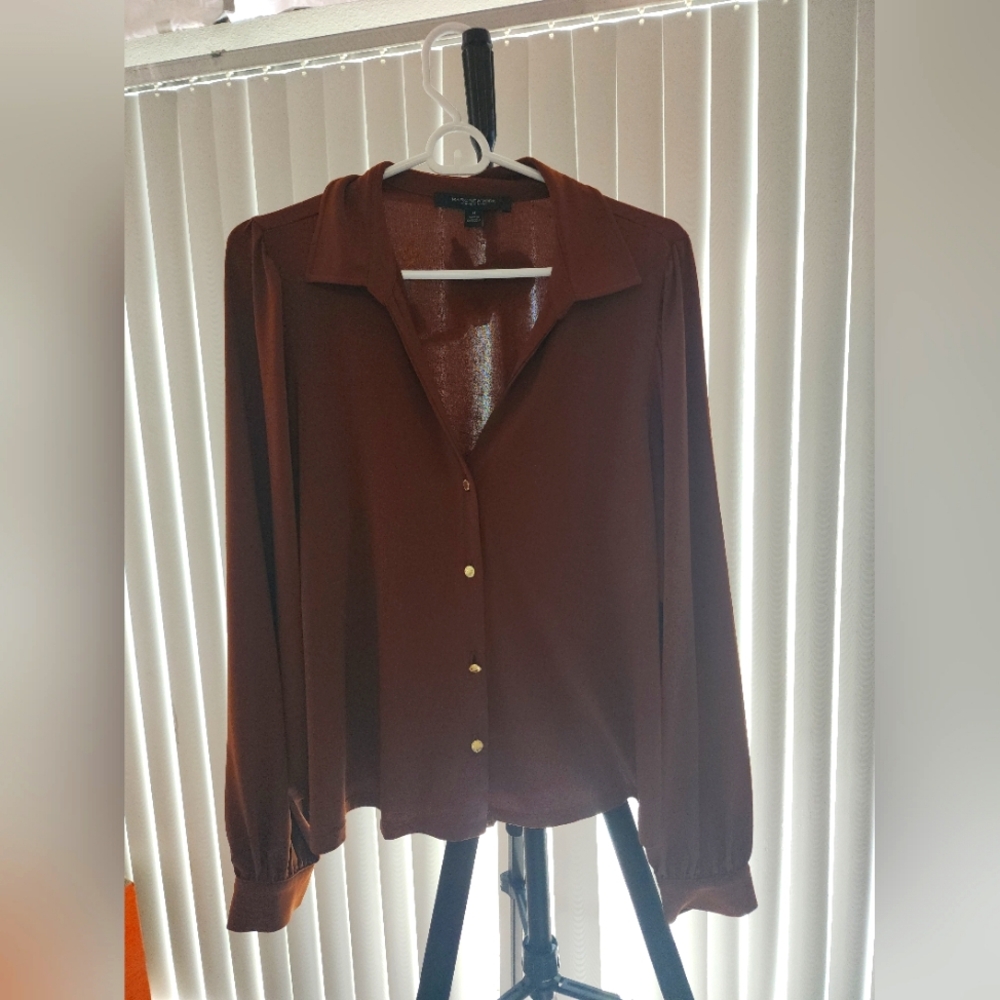 Orange Long Sleeve Blouse